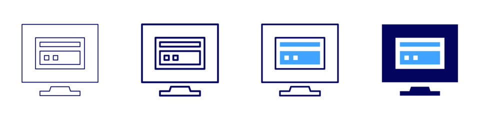 Contactless payment card icon in 4 different styles. Thin Line, Line, Bold Line, Duotone. Duotone style. Editable stroke