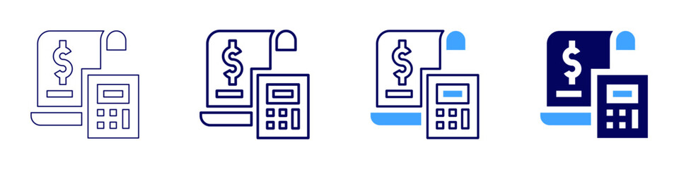 Contactless payments for businesses icon in 4 different styles. Thin Line, Line, Bold Line, Duotone. Duotone style. Editable stroke
