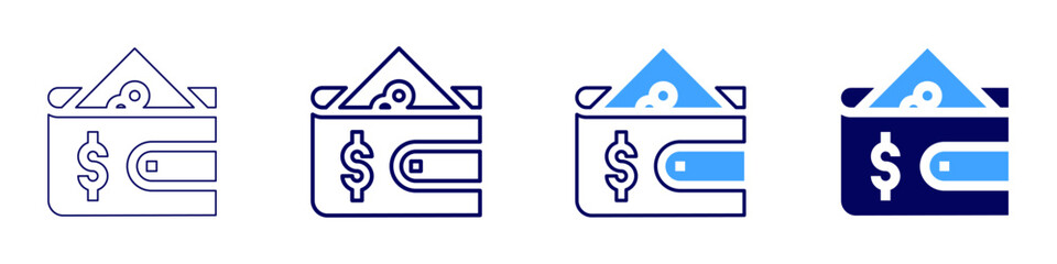Integrated payment system icon in 4 different styles. Thin Line, Line, Bold Line, Duotone. Duotone style. Editable stroke
