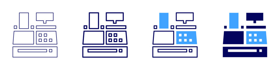 Merchant payment processing icon in 4 different styles. Thin Line, Line, Bold Line, Duotone. Duotone style. Editable stroke