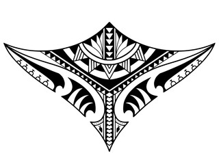 Stingray polynesian tattoo design. Aboriginal samoan style. illustration EPS10