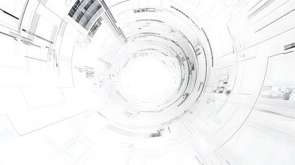 Abstract geometric composition in shades of white and gray