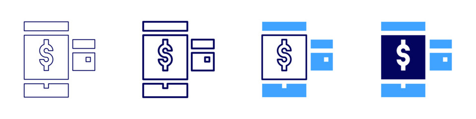Payment encryption icon in 4 different styles. Thin Line, Line, Bold Line, Duotone. Duotone style. Editable stroke