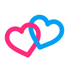 two locked hearts icon vector illustration flat logo design