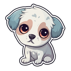 Cute adorable baby dog Sticker vector illustration on white background