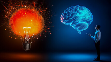 Brain with a Pivoting Idea Concept