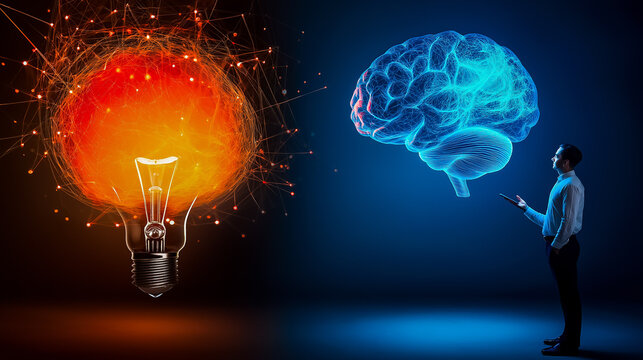 Brain with a Pivoting Idea Concept