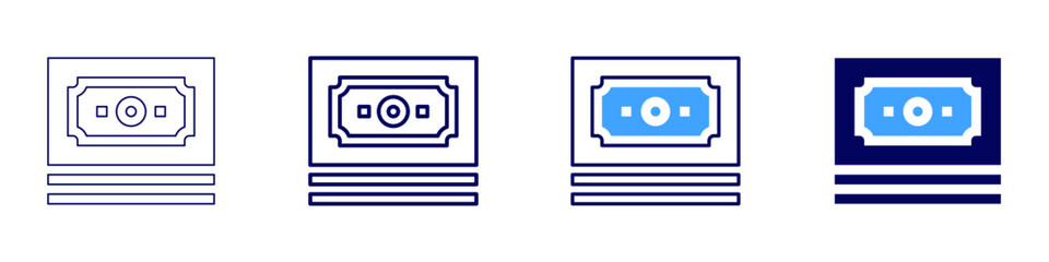 Payment options icon in 4 different styles. Thin Line, Line, Bold Line, Duotone. Duotone style. Editable stroke