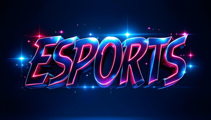 Futuristic Esports 3D Text with Neon Glow