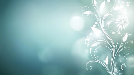 Elegant Floral Design on a Soft Teal Background