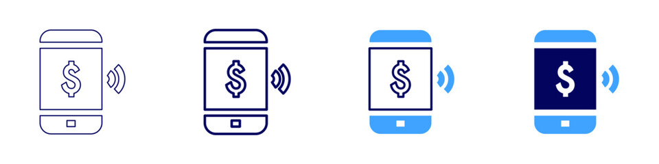 Payment strategy icon in 4 different styles. Thin Line, Line, Bold Line, Duotone. Duotone style. Editable stroke