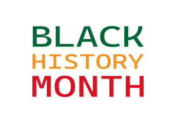 Título del mes de la historia negra de color verde, amarillo y rojo