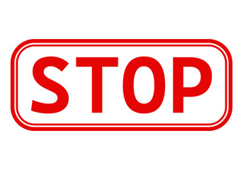 Sello o estampado rojo con la palabra parar o stop