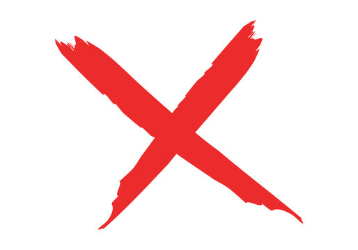 Aspa o equis de tachado o negar rojo