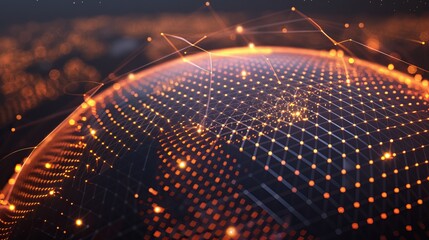 Futuristic fingerprint scanning technology with digital networks for enhanced security features