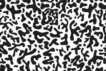 Seamless pattern with abstract texture with black and white contrasting shapes