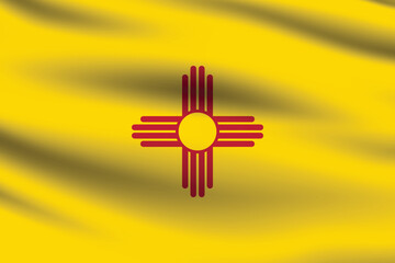 Flag of New Mexico. New Mexico flag official size and color standards digital vector illustration. Waving flag icon.