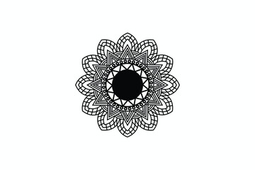 A Mandala vector silhouette image adobe illustrator.