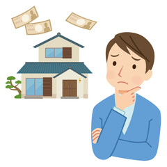 実家の管理に悩む男性　家の相続について悩む男性