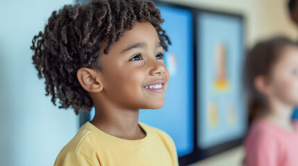 Young Students Engaging with Innovative Learning Tools and Technology