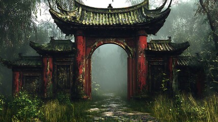 Obraz premium japanese garden gate
