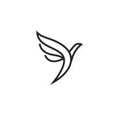 Minimalist Line Drawing of a Bird Symbolizing Freedom and Grace