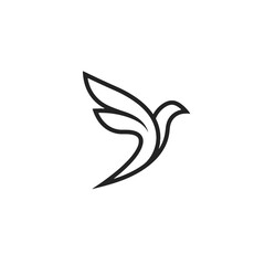 Minimalistic Bird Illustration Symbolizing Freedom and Grace