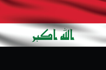 Flag of Iraq. Iraq flag official size and color standards digital vector illustration. Waving flag icon.