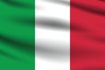 Flag of Italy. Italy flag official size and color standards digital vector illustration. Waving flag icon.