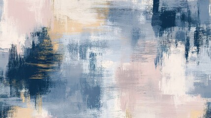 Abstract Blue Gold Pink Textured Canvas Painting