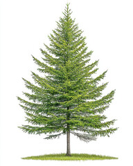 vibrant pine tree with lush green foliage standing tall on grass