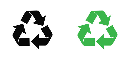 Obraz premium Recycle symbol set. Recycling arrows flat icon for apps and websites. vector illustration