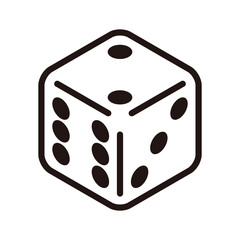 2の目が出たシンプルな白いサイコロのアイソメトリックアイコンのベクターイラスト