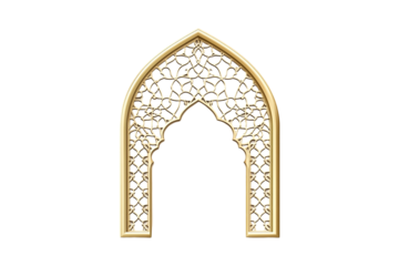 Elegant Golden Arch Intricate Islamic Design  Architectural Detail Exquisite Craftsmanship