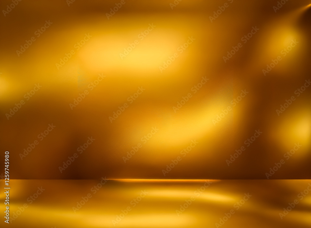 Aufkleber A shiny gold surface with a smooth, metallic texture creates a luxurious and elegant backdrop.  The light reflects off the surface, adding depth and dimension to the scene.