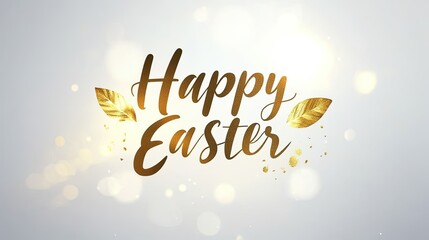 Fototapeta premium Joyful greeting with golden text, surrounded by soft light and l