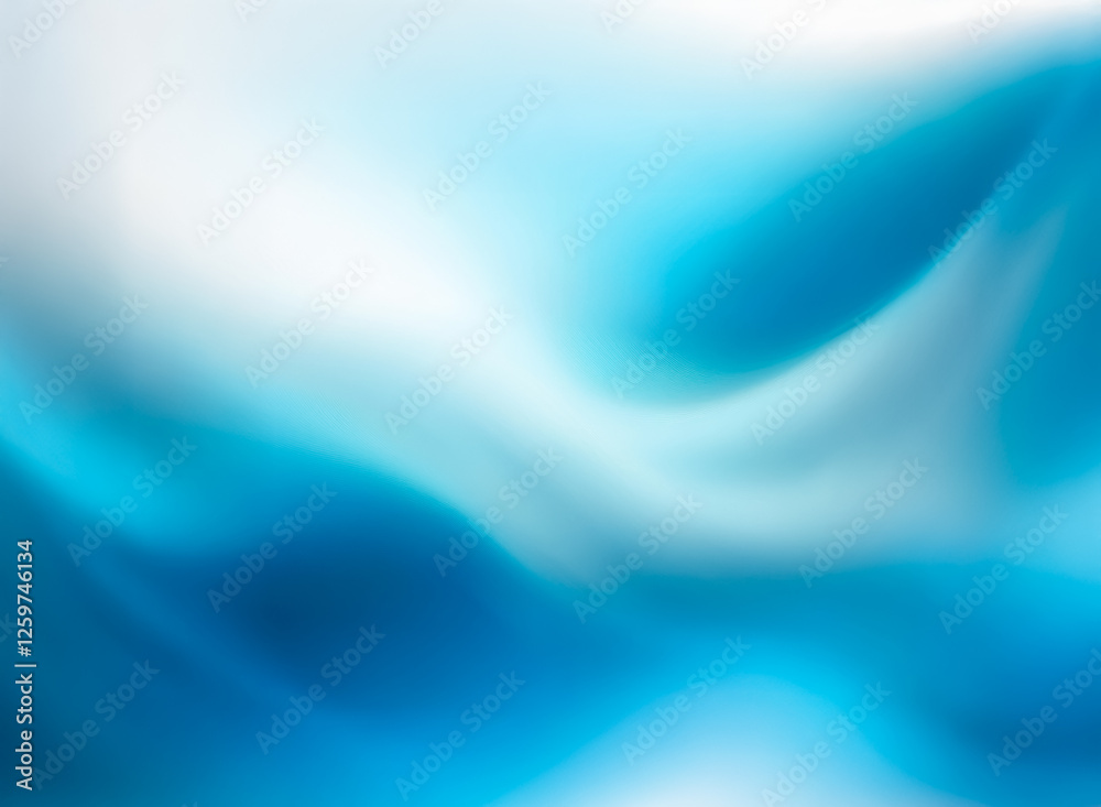 Poster abstract fluid art with blended shades of blue and white creating a soft, flowing, and dreamy textur