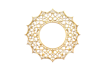 Elegant Golden Mandala Intricate Design Circular Frame Ornate Artwork