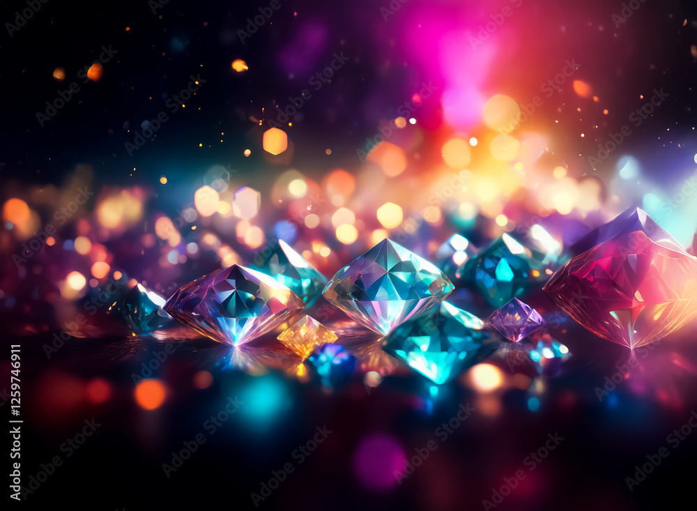 Aufkleber glistening gemstones catch the light, creating a dazzling display of vibrant colors and sparkling br
