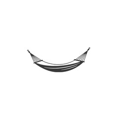 Minimalist Illustration of a Hammock Suspended on White Background