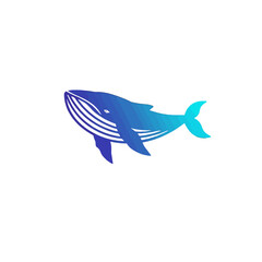 Minimalistic Gradient Whale Logo Representing Creativity and Environmental Consciousness