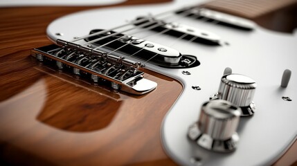 Close-up of a Polished Electric Guitar