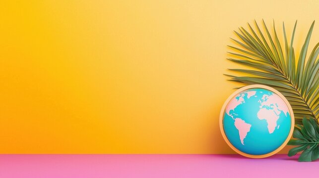 globe minimalist Silhouette colourful Colorful silhouette of a globe in minimalist style, with vibrant hues forming continents against a plain background.