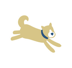 走る柴犬のイラスト