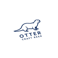Otter-Themed Craft Beer Logo Showcasing Minimalist Design and Branding
