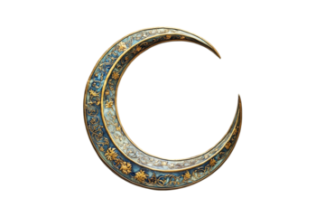 Ornate Golden Crescent Moon Celestial Elegance Mystical Charm