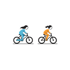 Naklejka premium Two People Riding Bicycles Highlighting Outdoor Activity and Fitness