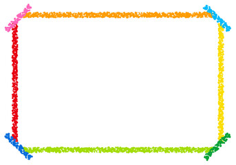 手描きのクレヨン素材　背景　フレーム