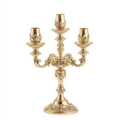 Elegant Antique Gold Candelabra with Intricate Floral Design for Home Decor