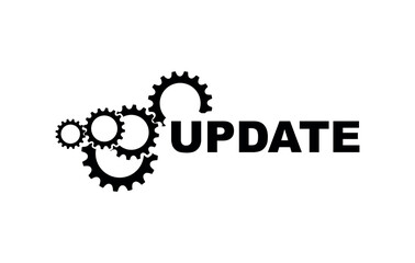 New update sign on white background	